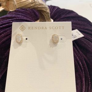 Iridescent Drusy & Gold Kendra Scott earrings